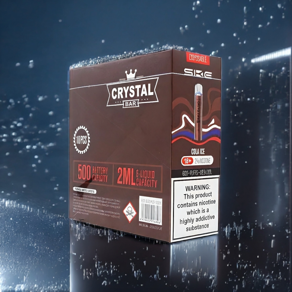 SKE Crystal Bar 600 Vape Cola Glacée Belgique Grossiste - 0 Nicotine 600 Puffs