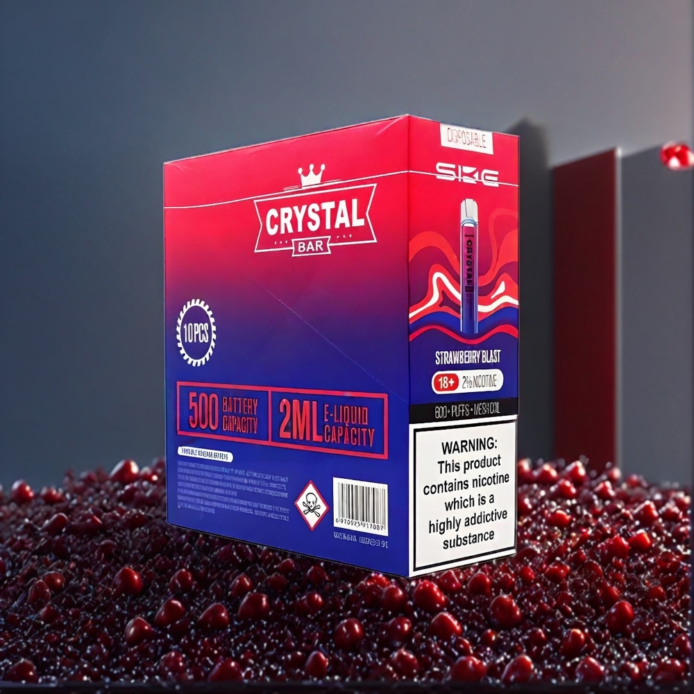SKE Crystal Bar 600 Vape Fraise Explosif Belgique Grossiste 20ml 600 Puffs