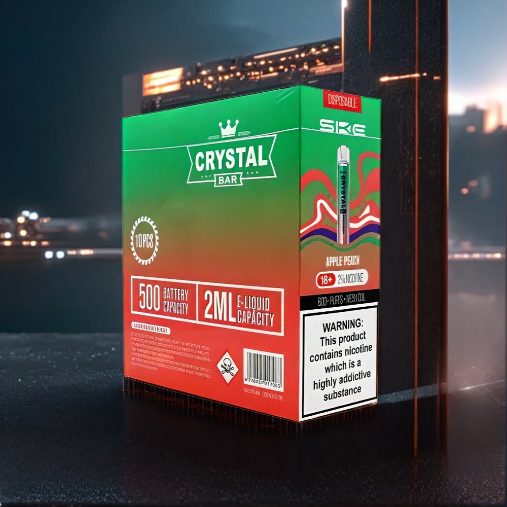 SKE Crystal Bar 600 Vape Pomme Pêche Belgique Grossiste 0 600 Puffs