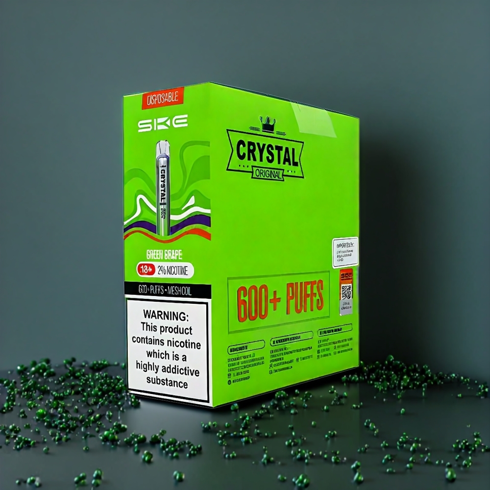 SKE Crystal Bar 600 Vape Raisin Vert Belgique Grossiste 0 Acier Inoxydable 20ml