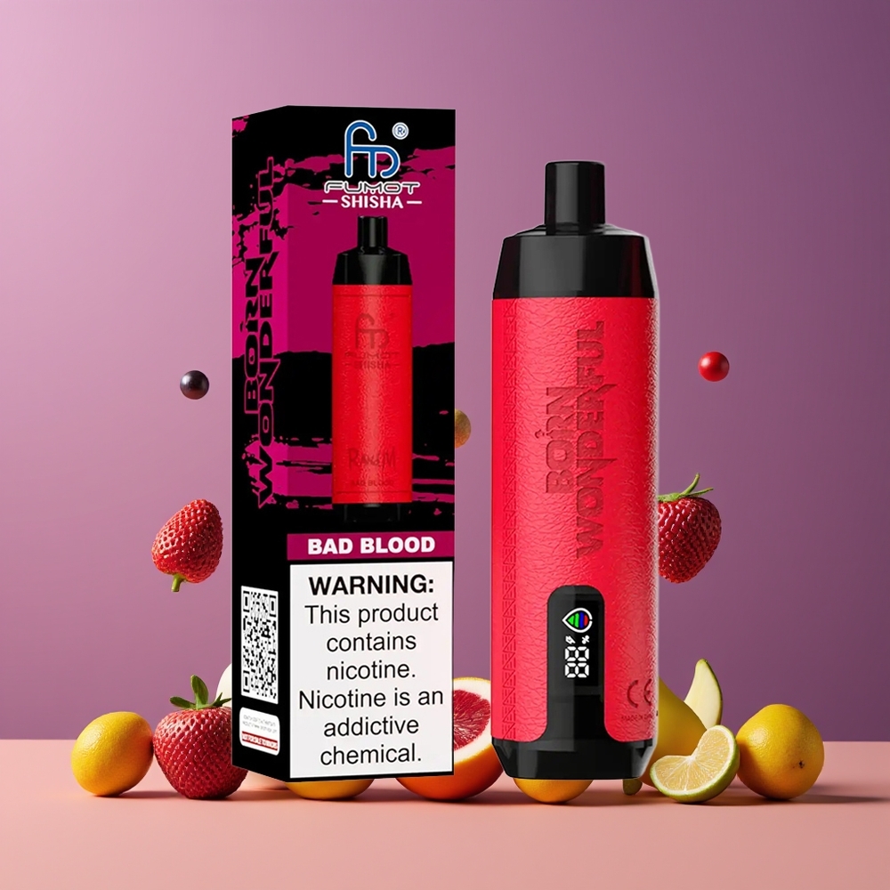 Sang Mauvais RandM Fumot Shisha 10000 Puffs Belgique Grossiste 18ml 05 Nicotine