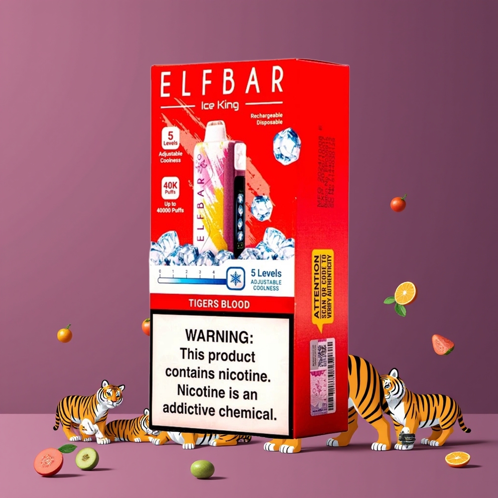 Sang de Tigre ELF BAR Ice King 40000 Puffs Belgique Grossiste 20ml 5 Nicotine