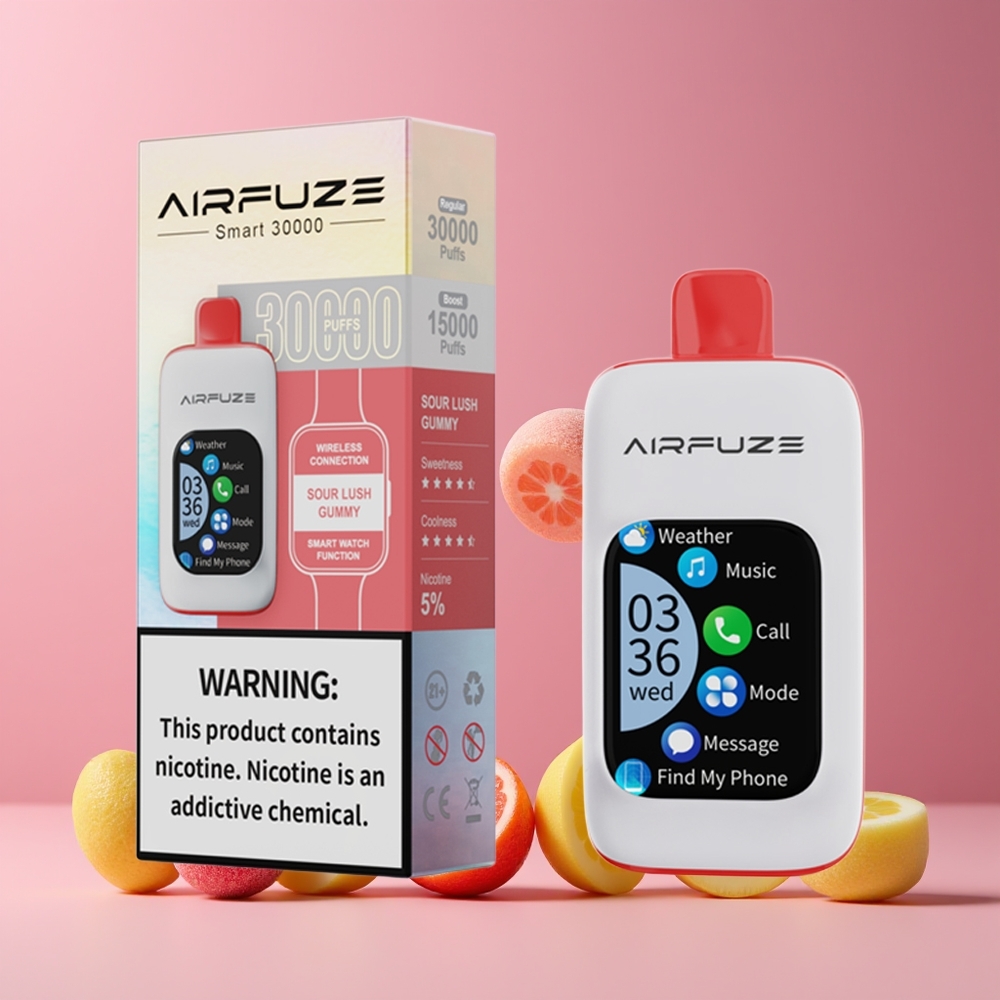 Sour Lush Gummy AirFuze Smart 30000 Puffs Belgique Grossiste Écran Tactile 201 TFT Port Type-C