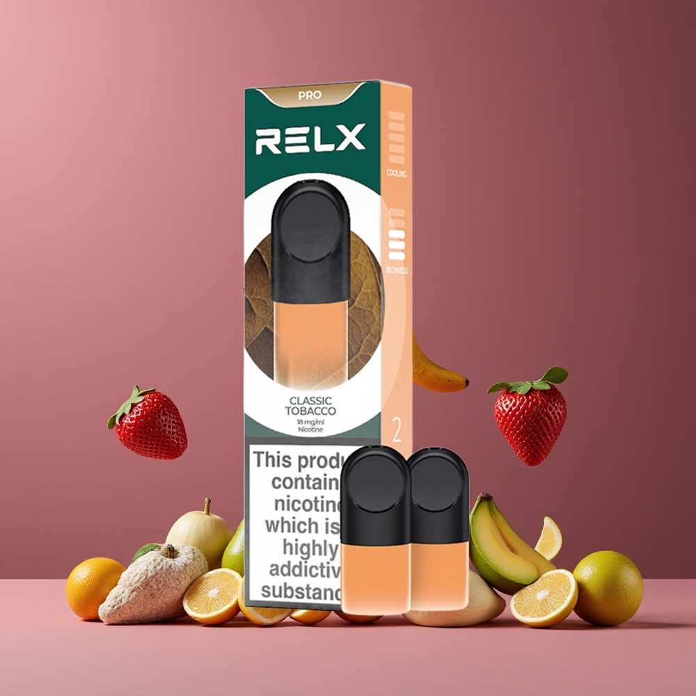 Tabac Classique RELX Pod Pro 18 Nicotine 19ml Belgique Grossiste Expérience Super Douce