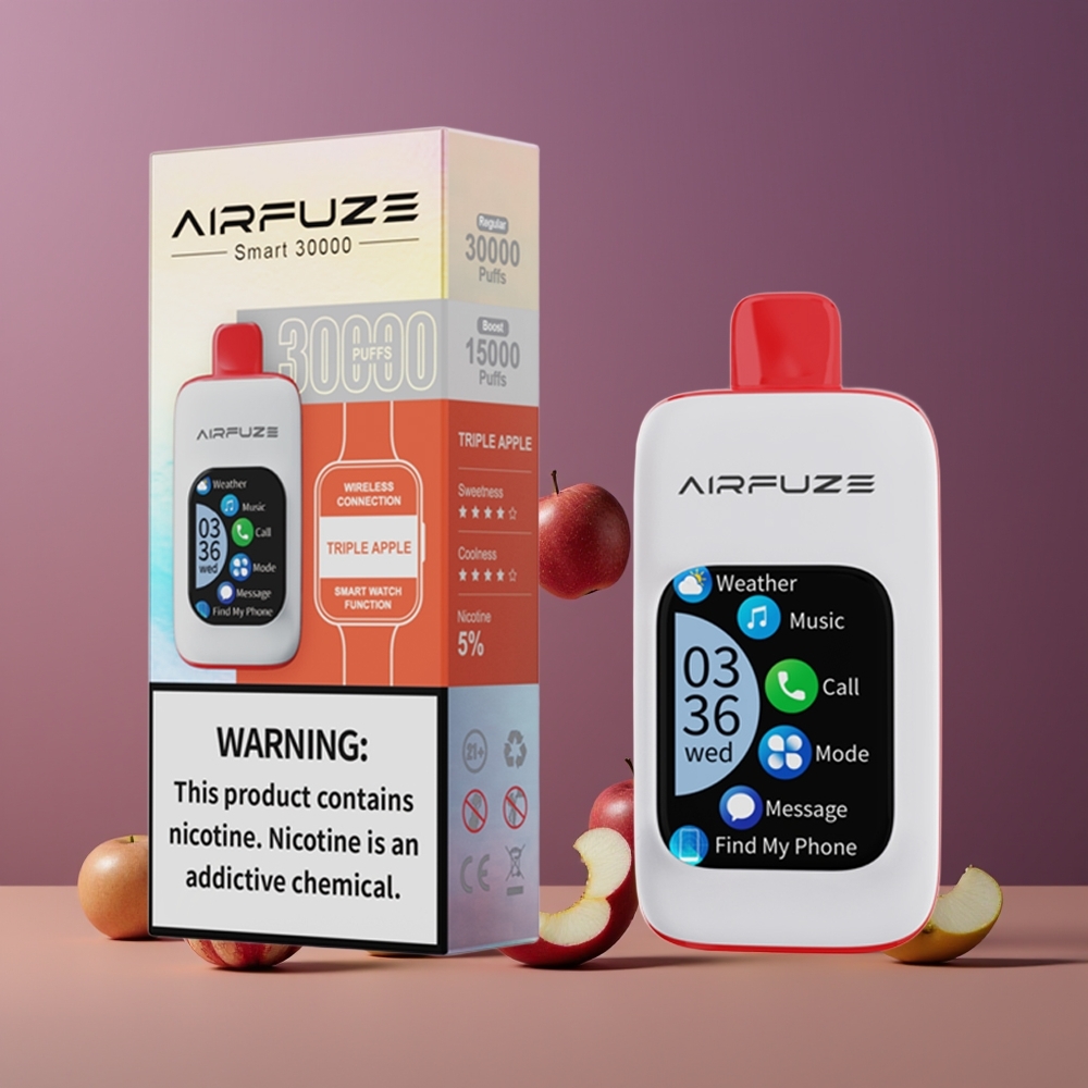 Triple Pomme AirFuze Smart 30000 Puffs Belgique Grossiste Écran Tactile 5 Nicotine