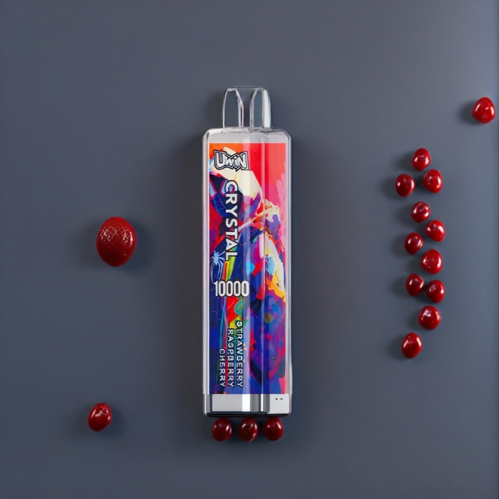 Uwin Crystal 10000 Puffs Vape Belgique Grossiste avec Lumières RGB et 18ml - Fraise Framboise Cerise