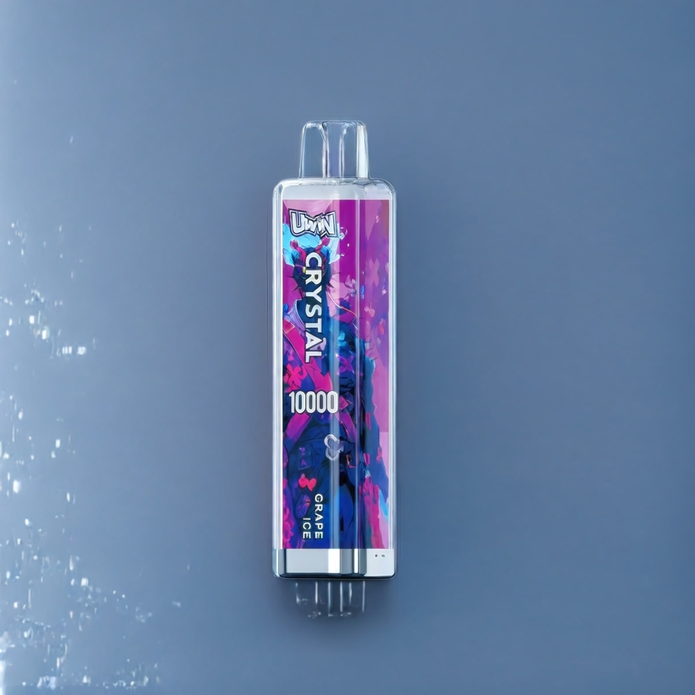 Uwin Crystal 10000 Puffs Vape Glace Raisin avec Lumières RGB - Belgique Grossiste - 18ml / Type-C
