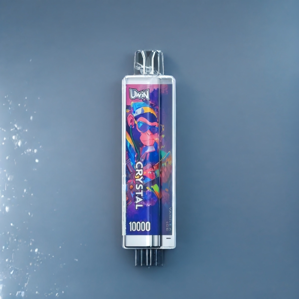 Uwin Crystal 10000 Puffs Vape Glace Vanille Belgique Grossiste 5 18ml Lumières RGB