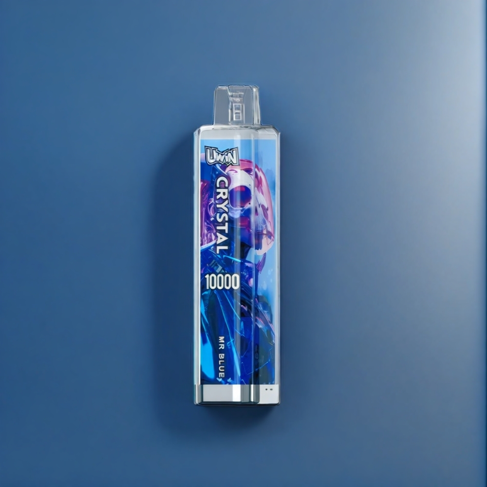 Uwin Crystal 10000 Puffs Vape Mr Bleu avec Lumières RGB - Belgique Grossiste - 18ml/650mAh