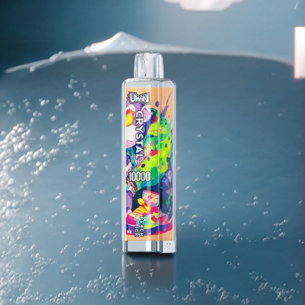 Uwin Crystal Belgique Grossiste 10000 Puffs Vape Pêche Glace avec Lumières RGB 18ml 5