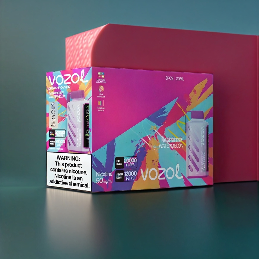 VOZOL Gear Power Belgique Grossiste 20000 Puffs SiLC Tech Dual Mesh Framboise Pastèque