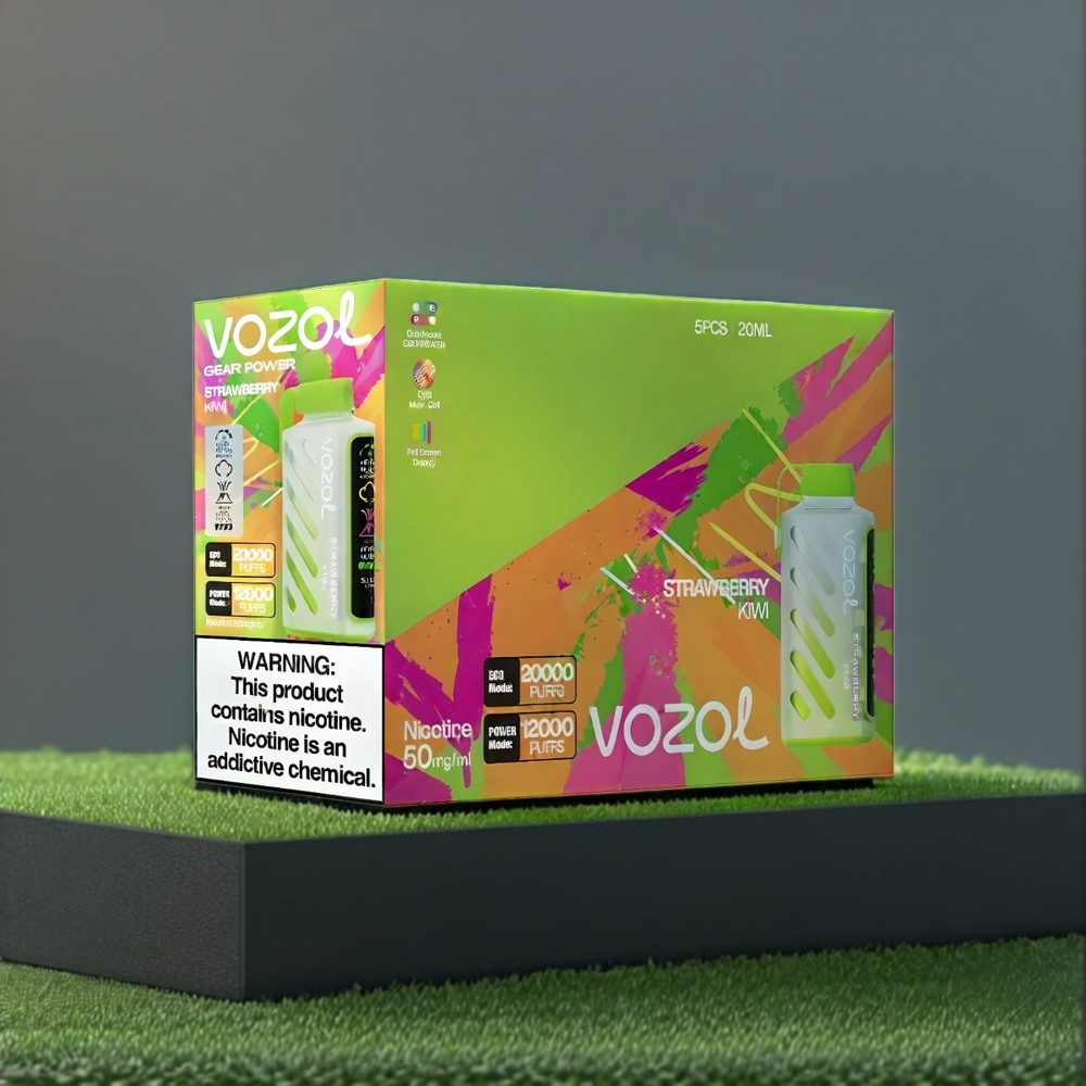 VOZOL Gear Power Belgique Grossiste 20000 Puffs Écran Complet 20mL Fraise Kiwi