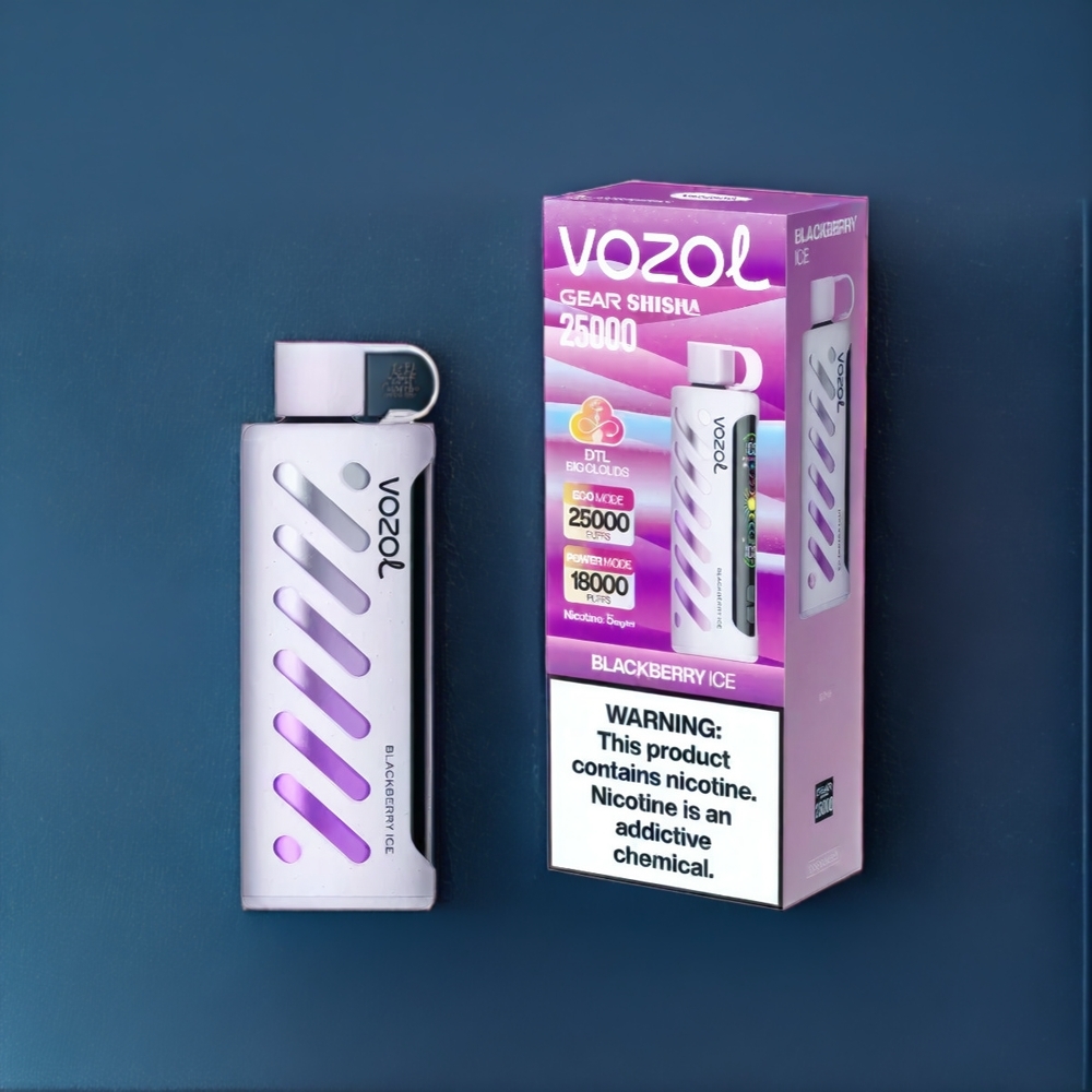 VOZOL Gear Shisha 25000 Puffs Belgique Grossiste - Double Modes  1000mAh Blackberry Glacé