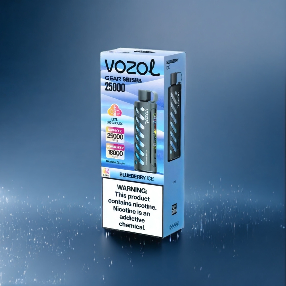 VOZOL Gear Shisha 25000 Puffs Belgique Grossiste Bleu Glacé et Double Modes