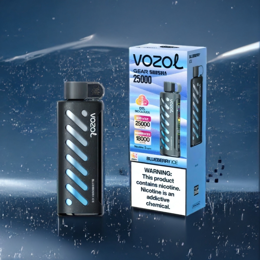 VOZOL Gear Shisha 25000 Puffs Belgique Grossiste Bleu Glacé et Double Modes