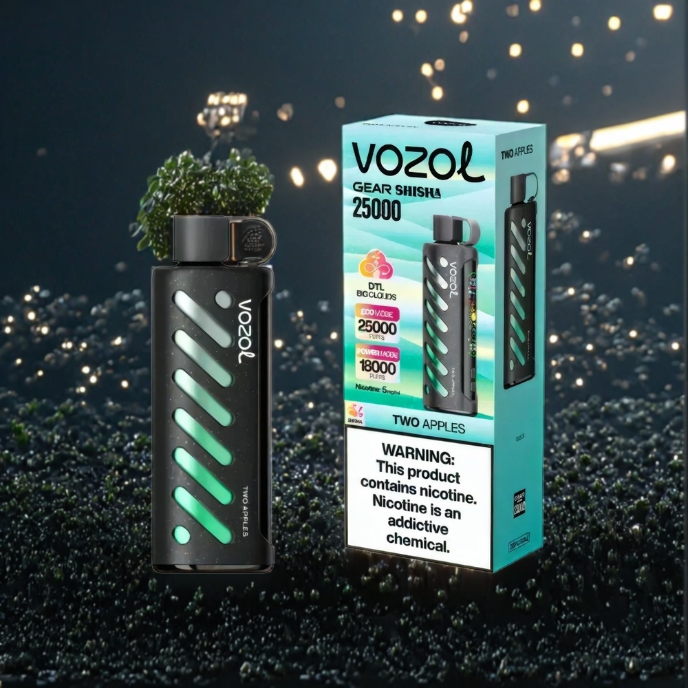 VOZOL Gear Shisha 25000 Puffs Belgique Grossiste Deux Pommes Double Modes 1000mAh