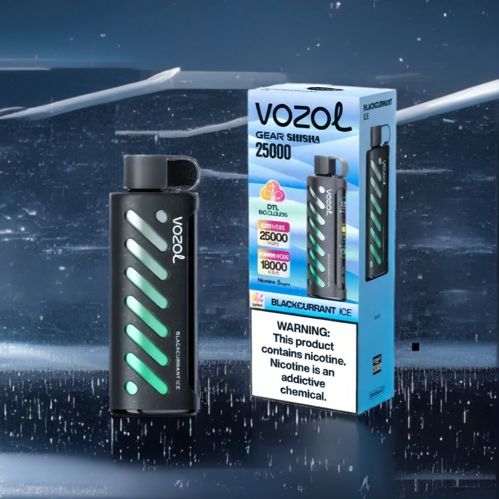 VOZOL Gear Shisha 25000 Puffs Belgique Grossiste Double Modes 1000mAh Glace Cassis