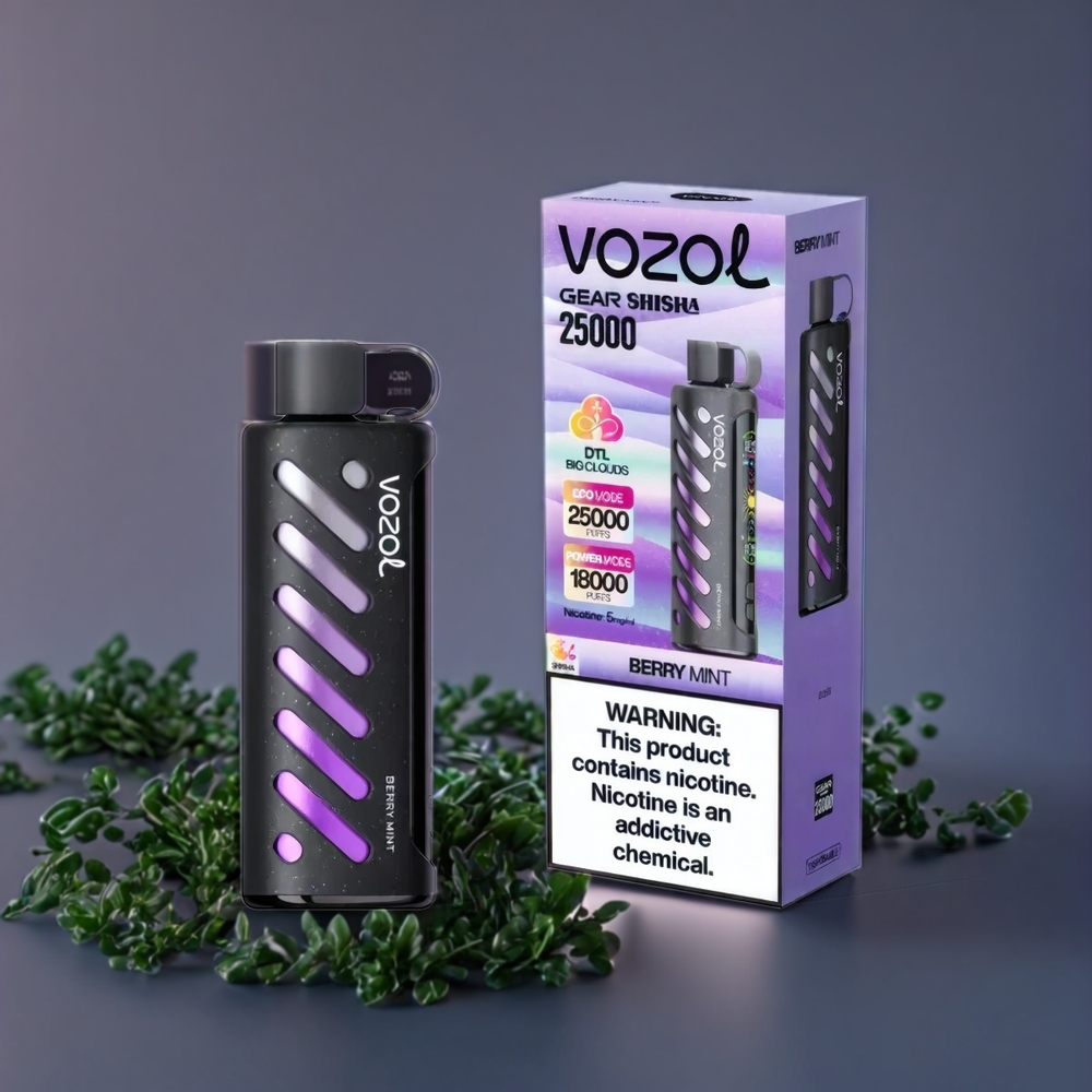 VOZOL Gear Shisha 25000 Puffs Belgique Grossiste Double Modes et 1000mAh Menthe Baies
