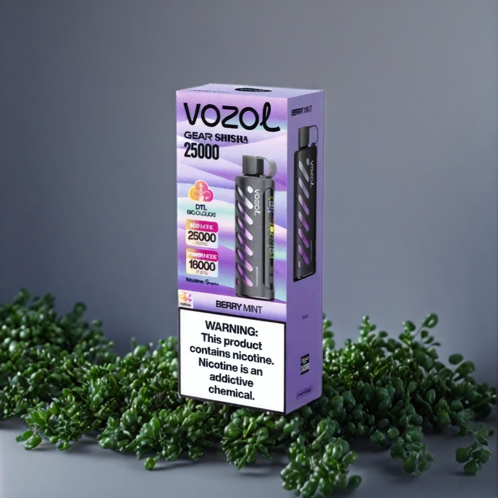 VOZOL Gear Shisha 25000 Puffs Belgique Grossiste Double Modes et 1000mAh Menthe Baies