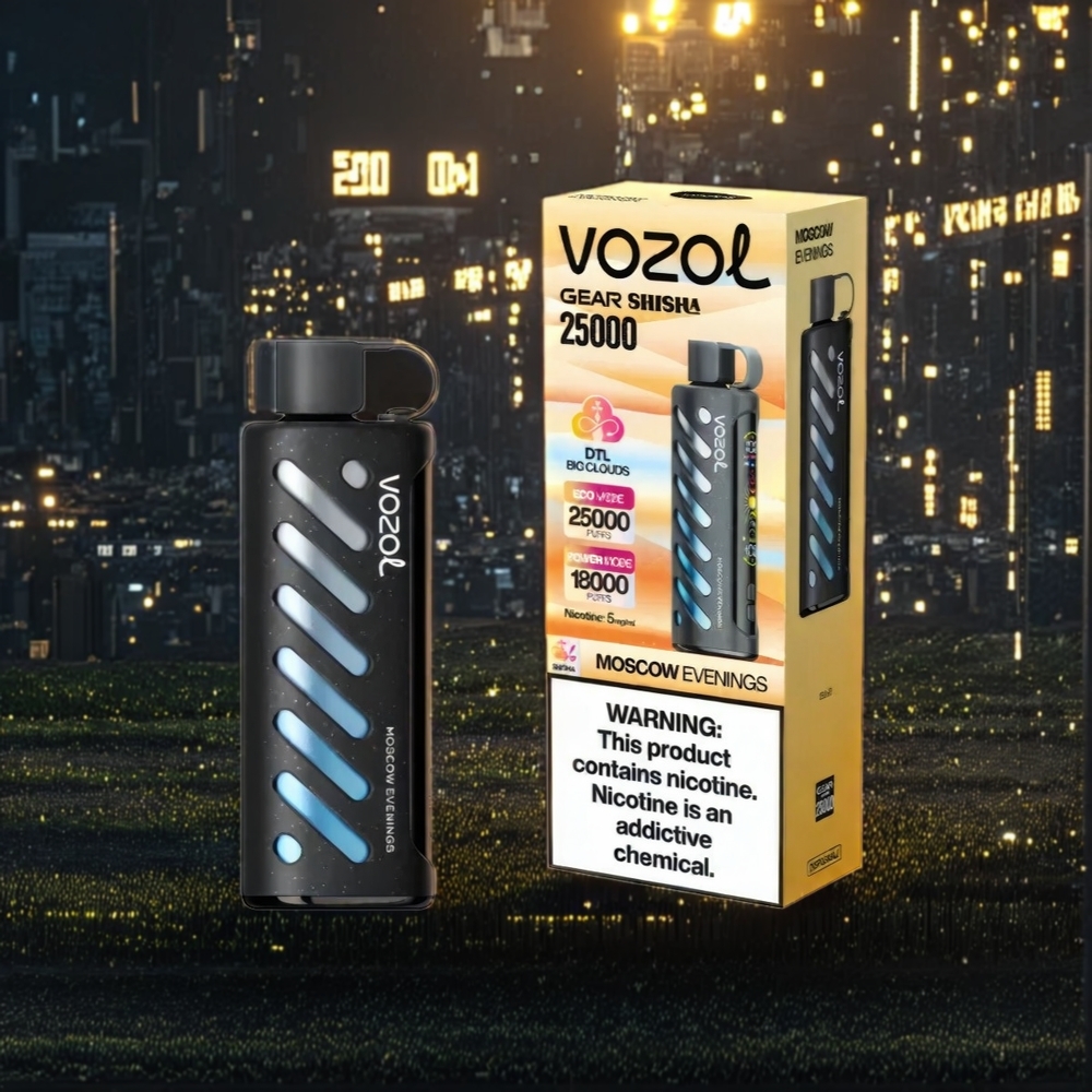 VOZOL Gear Shisha 25000 Puffs Belgique Grossiste Soirées Moscovites Double Modes 1000mAh