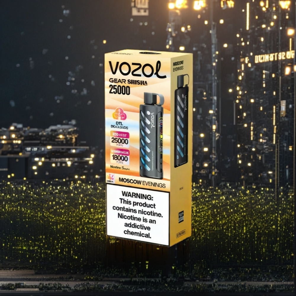 VOZOL Gear Shisha 25000 Puffs Belgique Grossiste Soirées Moscovites Double Modes 1000mAh
