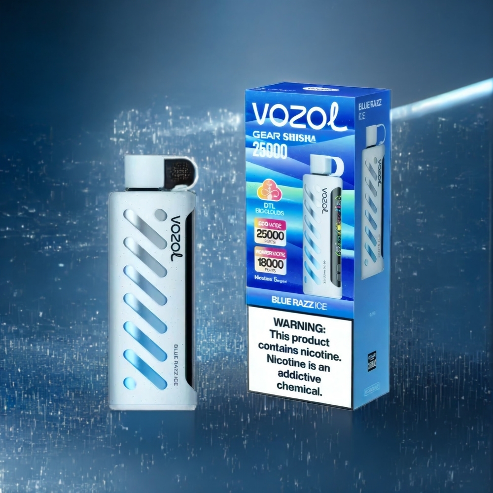 VOZOL Gear Shisha Belgique Grossiste 25000 Puffs Dual Mesh Dual Modes Blue Razz Ice