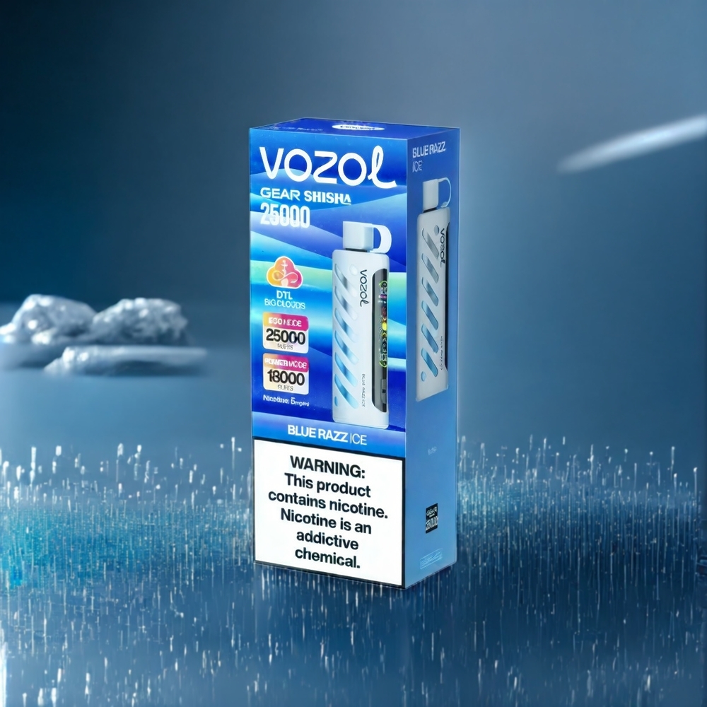 VOZOL Gear Shisha Belgique Grossiste 25000 Puffs Dual Mesh Dual Modes Blue Razz Ice