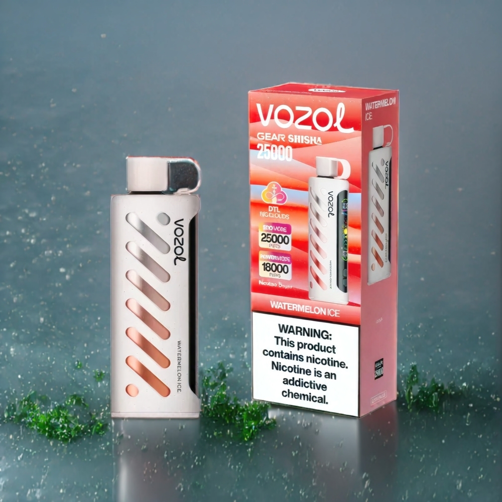 VOZOL Gear Shisha Belgique Grossiste 25000 Puffs et Dual Mesh Dual Modes Eau Glacée à la Pastèque
