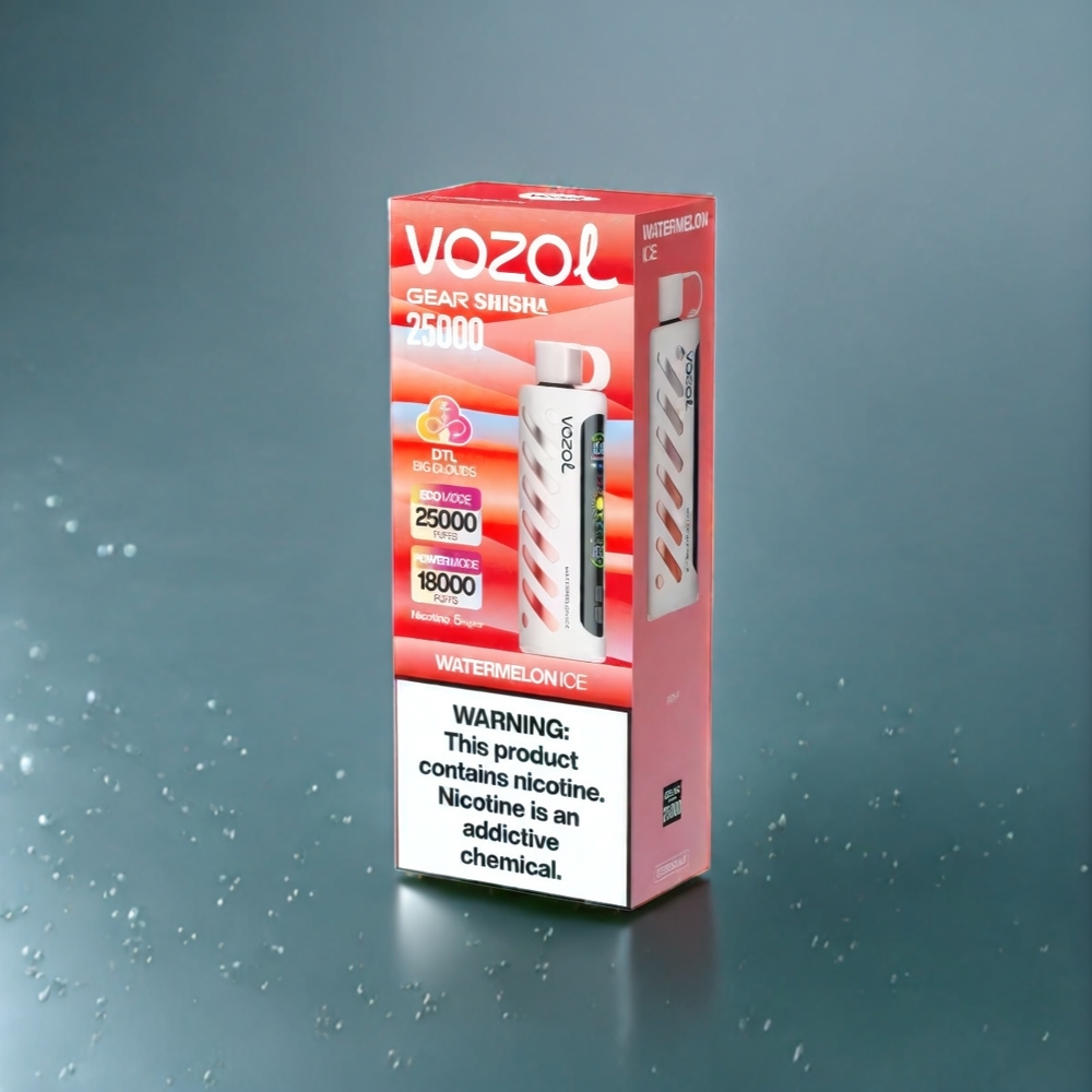 VOZOL Gear Shisha Belgique Grossiste 25000 Puffs et Dual Mesh Dual Modes Eau Glacée à la Pastèque