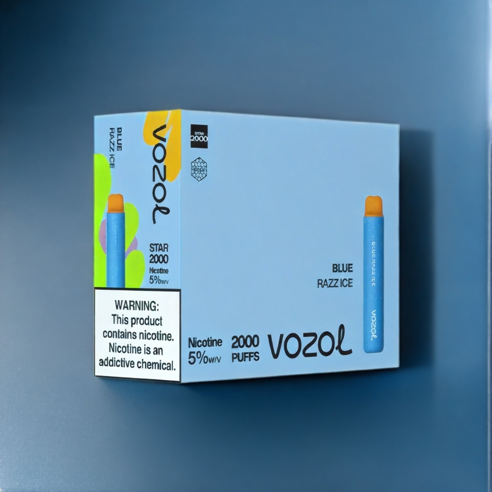 VOZOL Star 20000 Puffs Belgique Grossiste HD Ecran Miroir 22\ Dual Mesh Blue Razz Glace