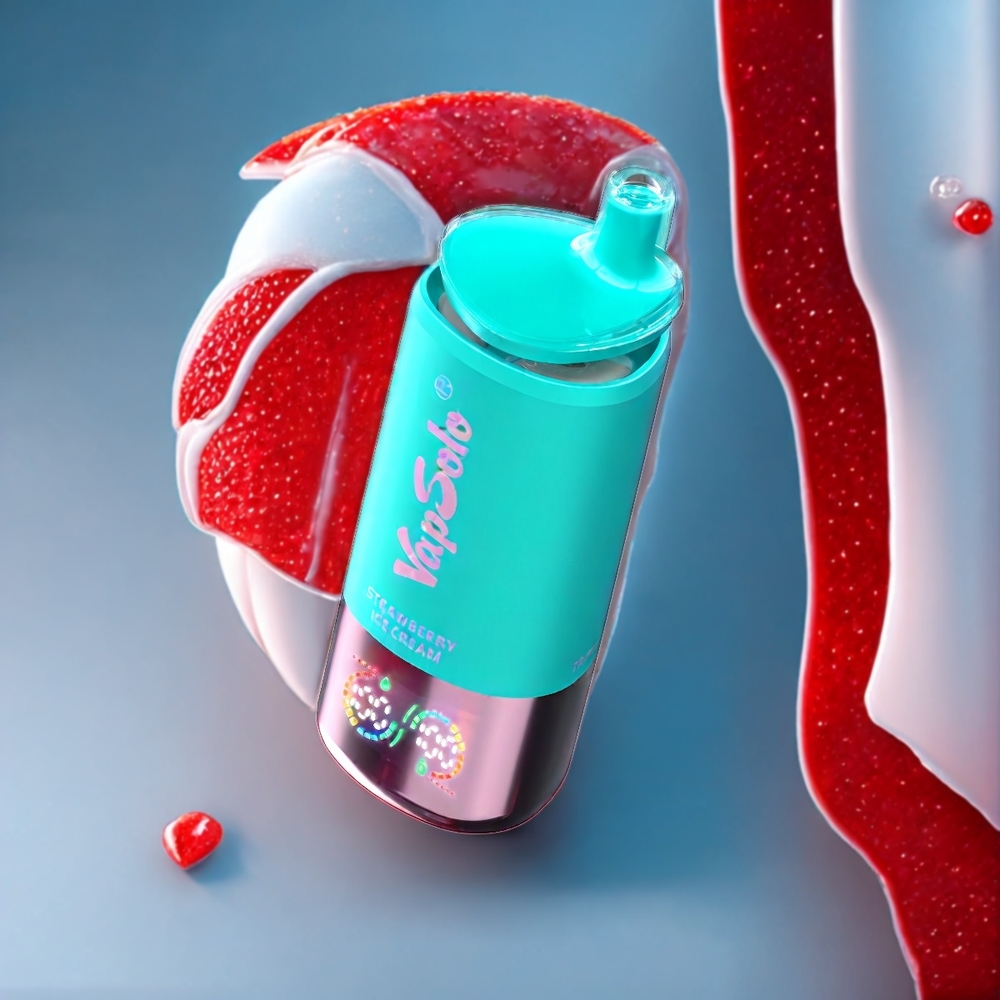 VapSolo Tripe 30000 Puffs Belgique Grossiste 40ml Type-C Fraise Crème Glacée