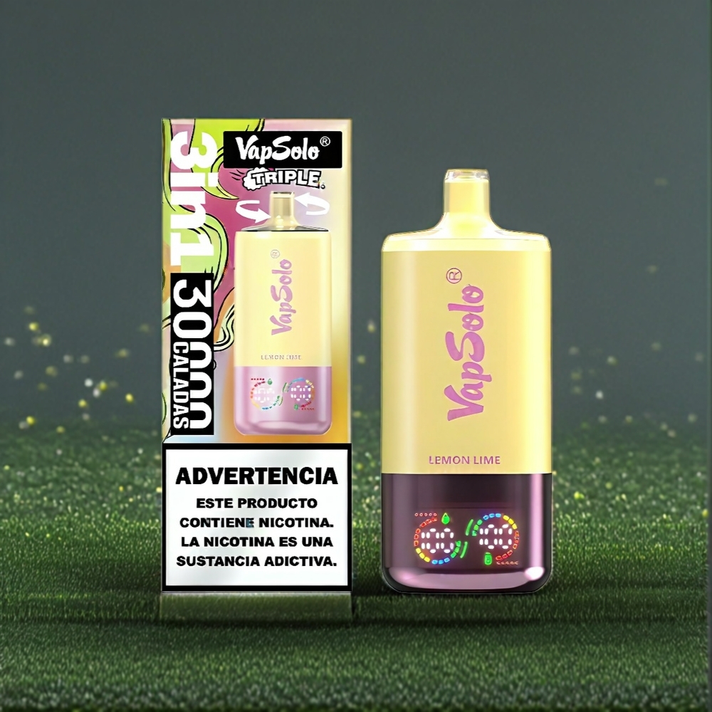 VapSolo Tripe 30000 Puffs Belgique Grossiste Type-C 50 mg/ml Citron Vert Lime