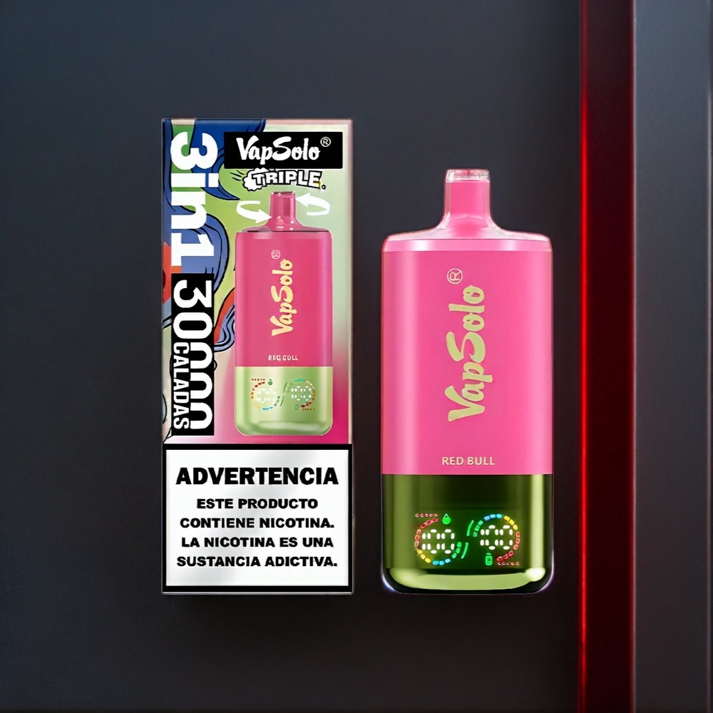 Vapsolo Tripe 30000 Puffs Vape Red Bull Belgique Grossiste 40ml Type-C