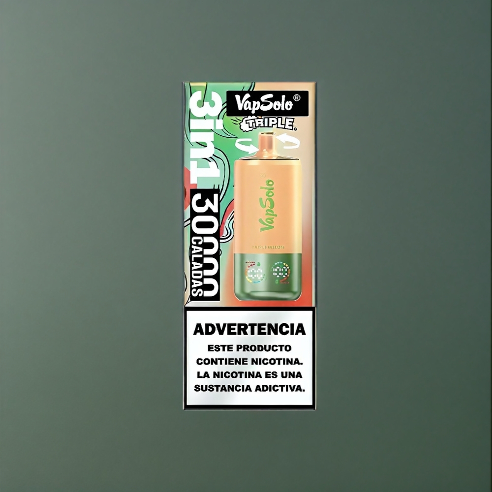 Vapsolo Triple 30000 Puffs Belgique Grossiste Triple Melon Triple E-Liquid 40ml Type-C