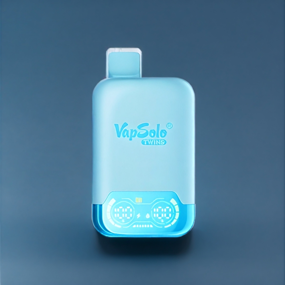 Vapsolo Twins 20000 Puffs Belgique Grossiste - 40 ml  Type-C - Myrtille Glacée  Cerise Pétillante
