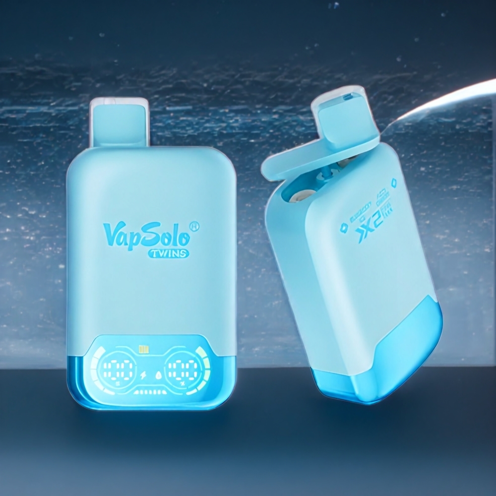 Vapsolo Twins 20000 Puffs Belgique Grossiste - 40 ml  Type-C - Myrtille Glacée  Cerise Pétillante