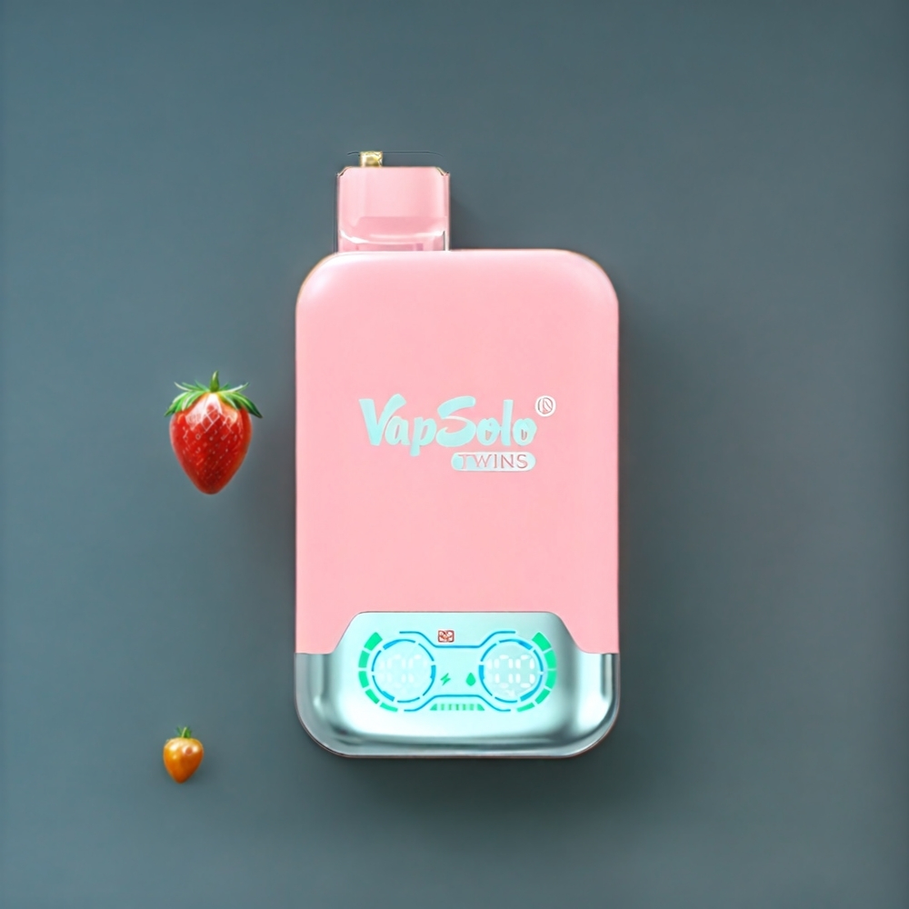 Vapsolo Twins 20000 Puffs Belgique Grossiste 40ml 2 Réservoirs Fraise Glace  Mangue Pêche Pastèque