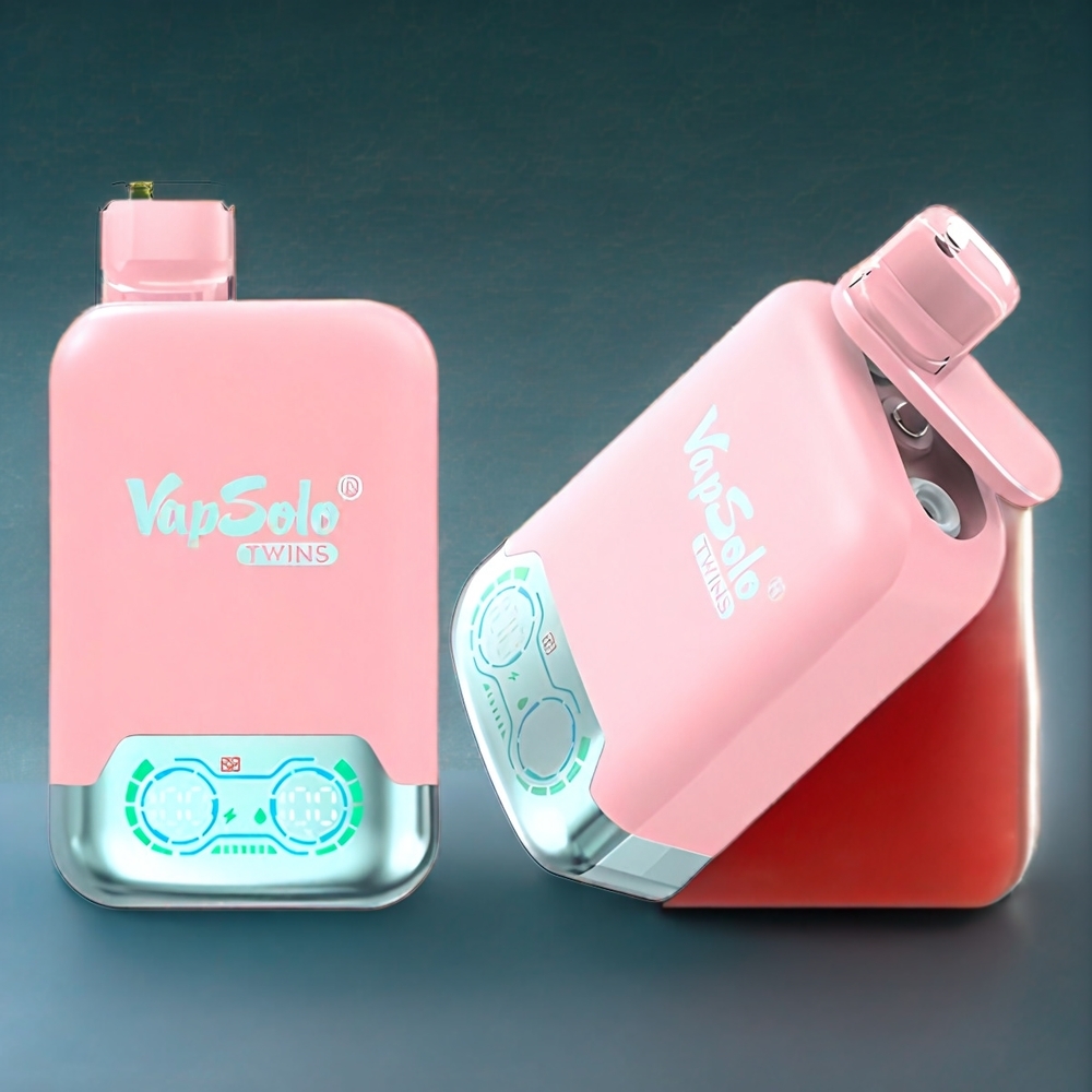 Vapsolo Twins 20000 Puffs Belgique Grossiste 40ml 2 Réservoirs Fraise Glace  Mangue Pêche Pastèque