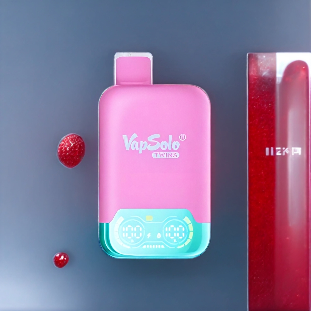 Vapsolo Twins 20000 Puffs Belgique Grossiste Fraise Framboise Glace  Raisin Glace - 40ml Type-C