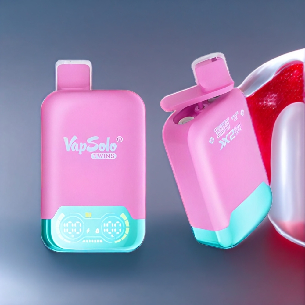 Vapsolo Twins 20000 Puffs Belgique Grossiste Fraise Framboise Glace  Raisin Glace - 40ml Type-C