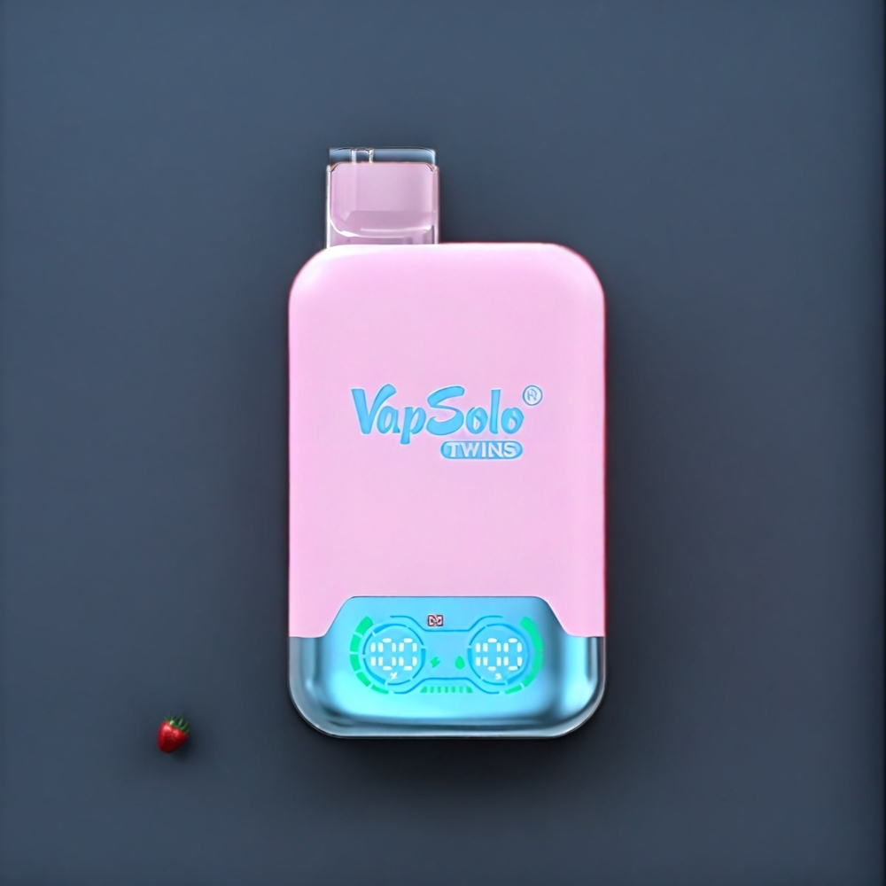 Vapsolo Twins 20000 Puffs Belgique Grossiste Noir Glace Fruit du Dragon Fraise  Framboise Pastèque 40 ml Type-C