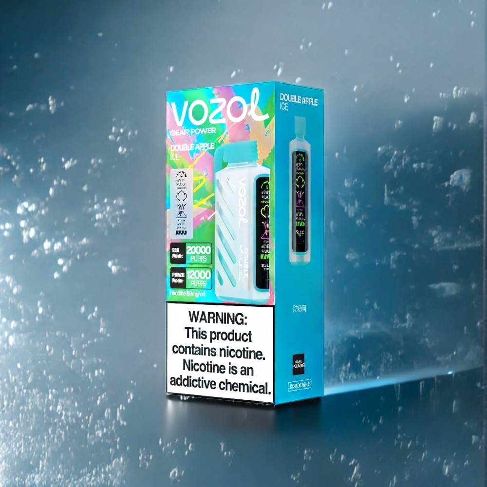 Vozol Gear Power Belgique Grossiste 20000 Puffs Double Pomme Glacée - 20mL 5 Nicotine SiLC Tech