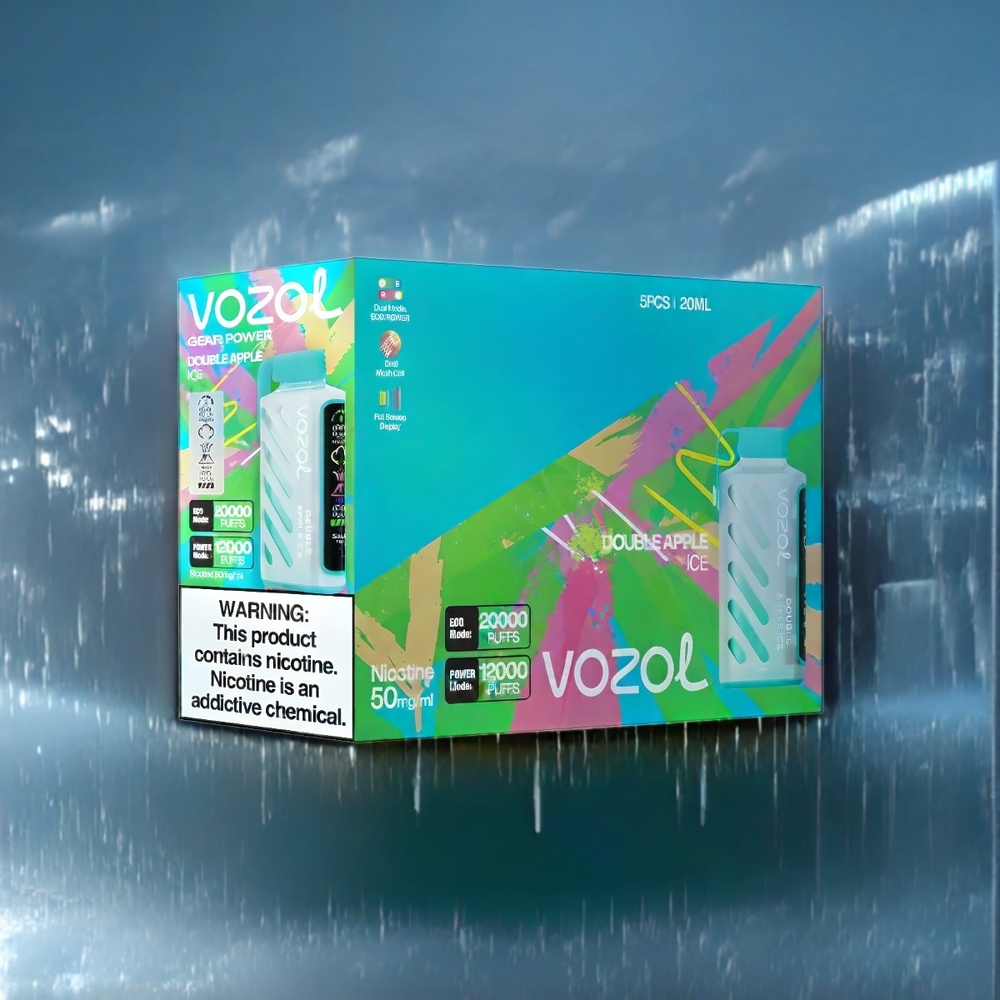 Vozol Gear Power Belgique Grossiste 20000 Puffs Double Pomme Glacée - 20mL 5 Nicotine SiLC Tech