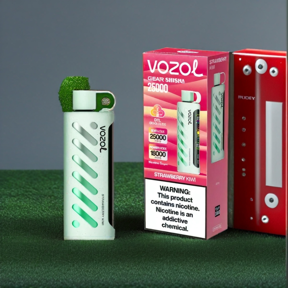 Vozol Gear Shisha 25000 Puffs Belgique Grossiste - 30 Saveurs Délicieuses  Double Mesh Dual Modes - Fraise Kiwi