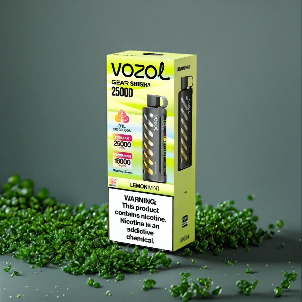 Vozol Gear Shisha 25000 Puffs Belgique Grossiste - Citron Menthe avec Dual Mesh et SiLC Tech