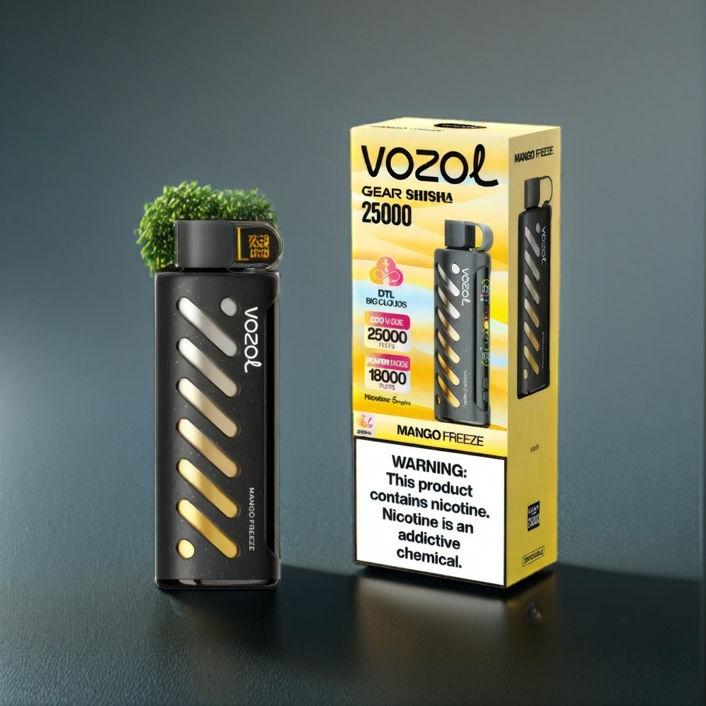 Vozol Gear Shisha 25000 Puffs Mangue Glacée Belgique Grossiste Dual Mesh Dual Modes 3mg/ml