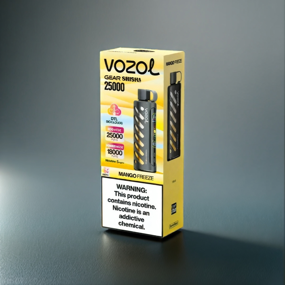 Vozol Gear Shisha 25000 Puffs Mangue Glacée Belgique Grossiste Dual Mesh Dual Modes 3mg/ml
