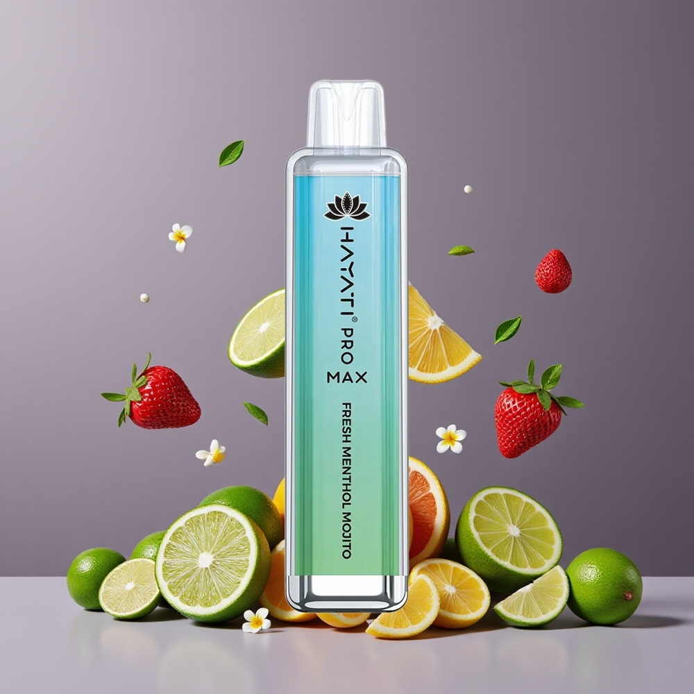 Menthe Mojito Fraîche Hayati Pro Max 4000 Puffs 2 Belgique Grossiste Rechargeable LED