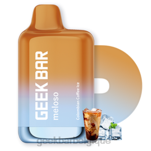 Geek Bar Meloso vape jetable maximale 28F025 glace au café colombien Geek Bar bruxelles