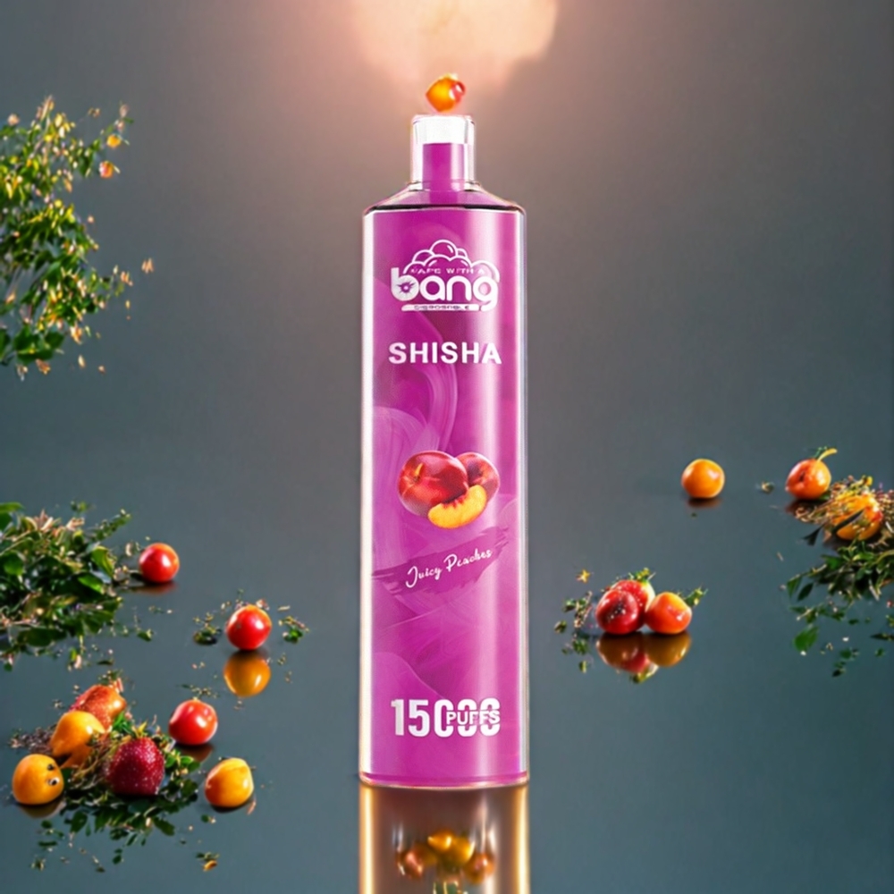 Pêches Juteuses Bang Shisha 15000 Puffs 23ml Belgique Grossiste Type-C Charging Port